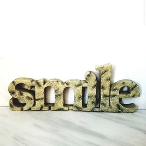 SMILE Word Decor Wall or Shelf Plaque